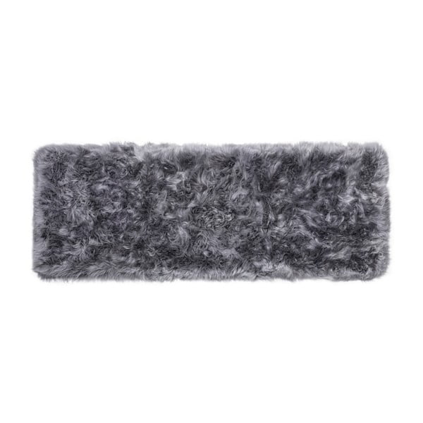 Sivi tepih od ovčje vune Royal Dream Zeland Long, 70 x 190 cm
