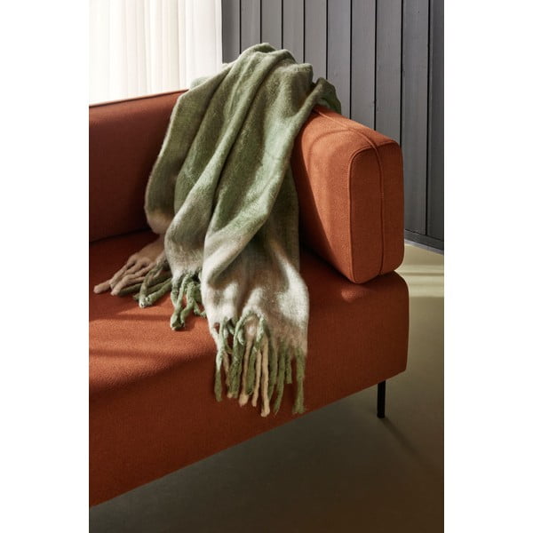 Bijelo-zelena deka 200x140 cm Inlet - Hübsch-image-1