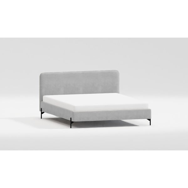 Svijetlo sivi tapecirani bračni krevet s podnicom 160x200 cm Barker – Ropez-image-4