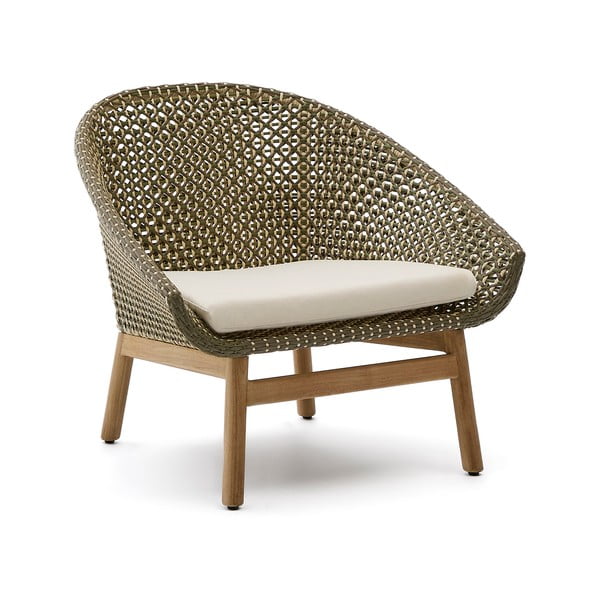 Zelena/u prirodnoj boji vrtna fotelja od masivnog drveta Olbia – Kave Home