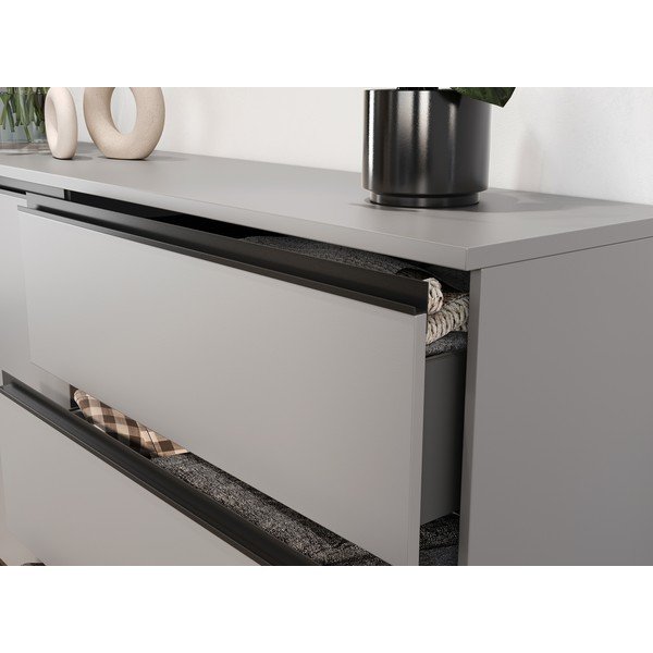 Siva niska komoda 135x91 cm Bastia – Germania-image-3