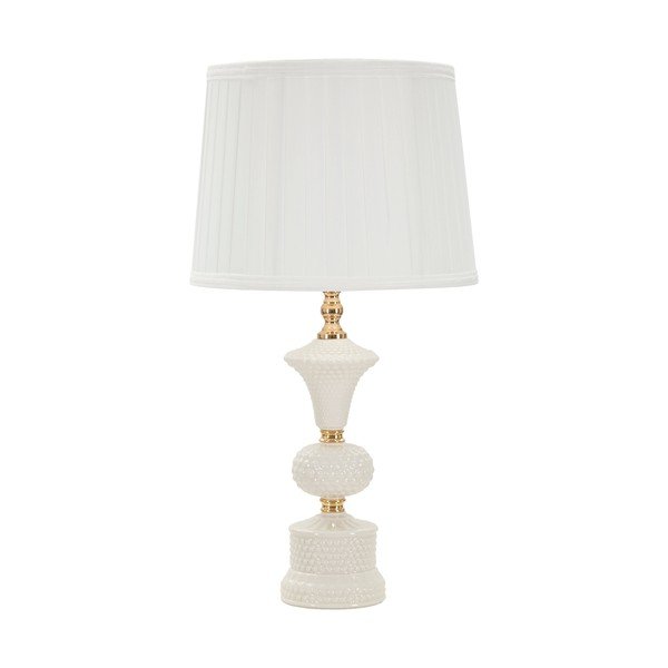 Bijela stolna lampa s tekstilnim sjenilom (visina 57 cm) Caserta – Mauro Ferretti