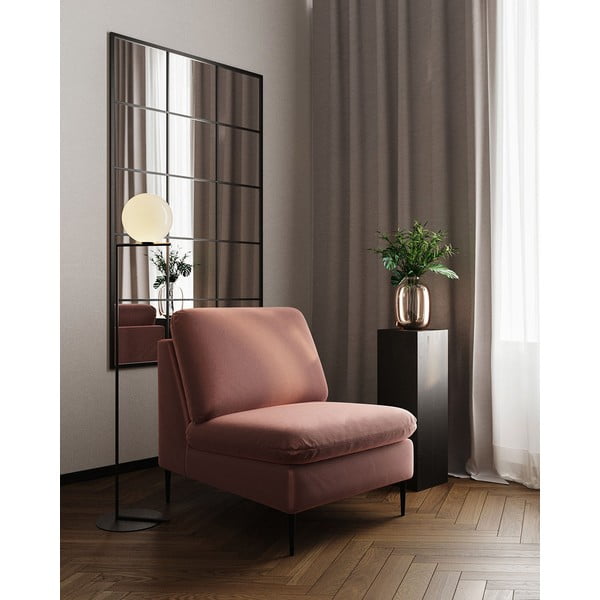 Ružičasta baršunasti fotelja Moilo – MESONICA-image-1