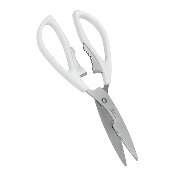 Bijele kuhinjske škare od nehrđajućeg čelika Metaltex Scissor, dužine 21 cm