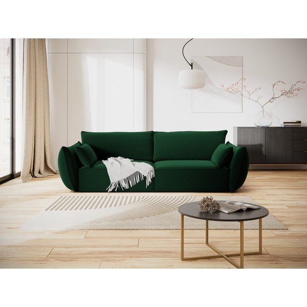 Tamno zelena baršunasta sofa 208 cm Vanda – Mazzini Sofas-image-1