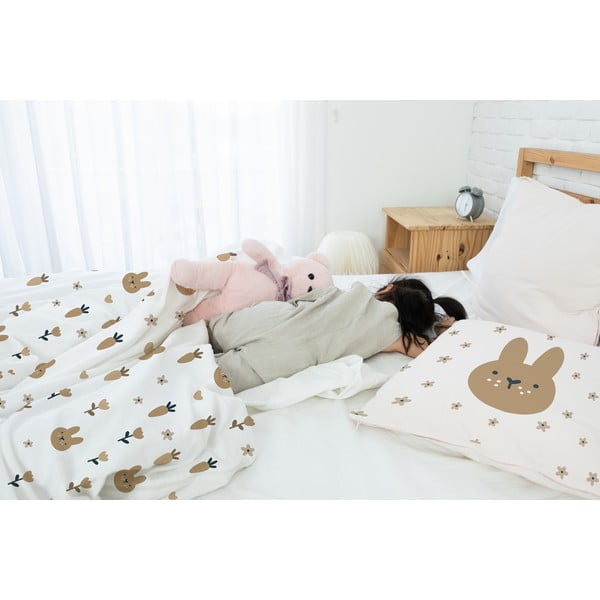 Dječja posteljina za krevet za jednu osobu od pamučnog satena 135x200 cm Sweet Bunnies – Butter Kings-image-1