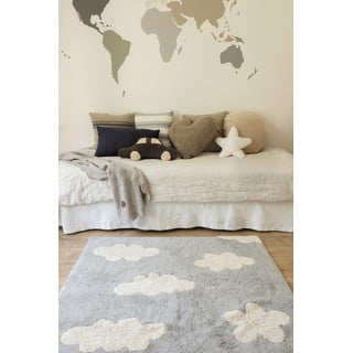 Sivi periv/ručno rađen dječji tepih od mješavine pamuka 120x160 cm Clouds Grey – Lorena Canals