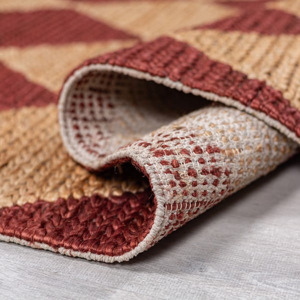 Ručno rađen tepih od mješavine jute boje terakote 120x170 cm Effie Diamond – Flair Rugs-image-3