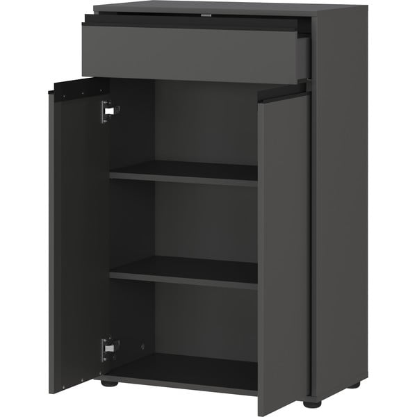 Antracitno sivi visok kupaonski ormarić 63x98 cm Lemont – Germania-image-3