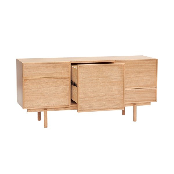 Niska komoda u dekoru hrasta u prirodnoj boji 140x65 cm Cube – Hübsch