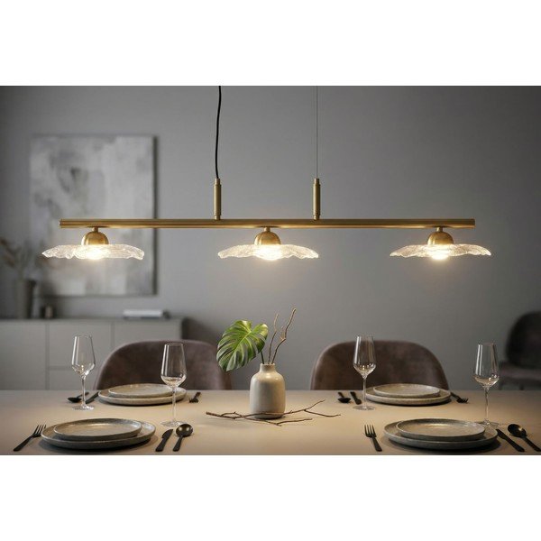 Metalna viseća svjetiljka u zlatnoj boji sa staklenim sjenilom Emily – Mauro Ferretti-image-1