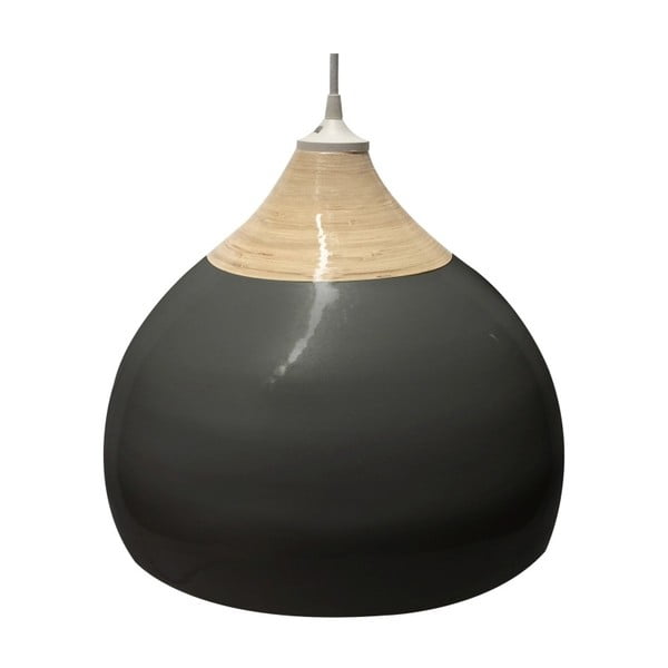 Crna stropna svjetiljka od Karlsson Glazed bambusa, promjera 33 cm