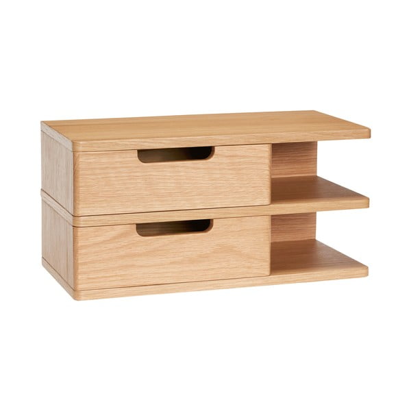 Viseći/s policama noćni ormarić u dekoru hrasta u prirodnoj boji Öppen – Hübsch