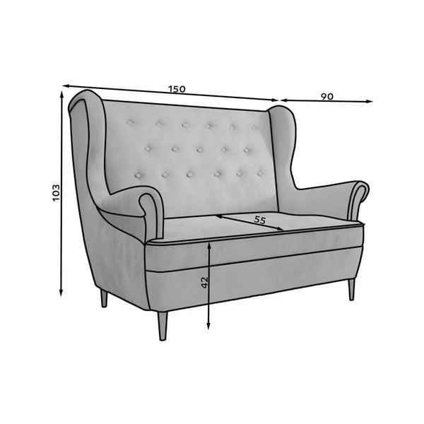 Tamno zelena baršunasti sofa 150 cm Aros – ELTAP-image-4