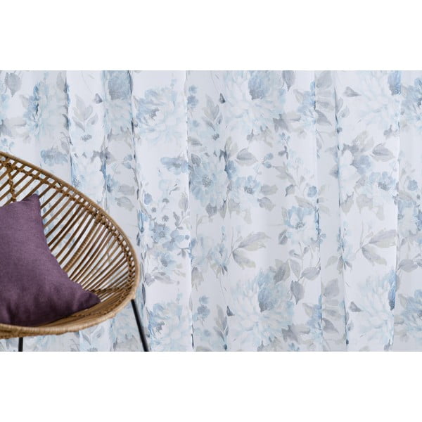 Bijelo-plava prozirna zavjesa 300x260 cm Elsa – Mendola Fabrics-image-2