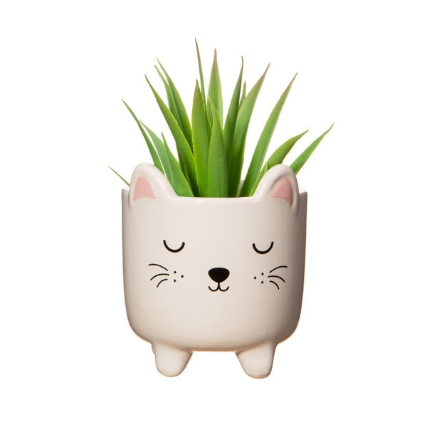 Kamena posuda za cvijeće ø 7,5 cm Cat – Sass & Belle-image-1