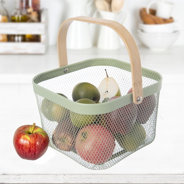 Metalna košara od žice 24,5x24,5x30 cm Greenish – Orion-image-1