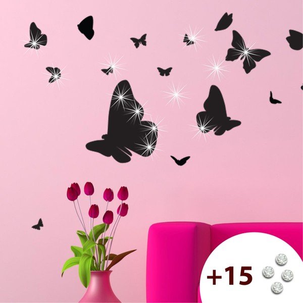 Set naljepnica i 15 Swarovski kristala Ambiance Butterflies-image-1