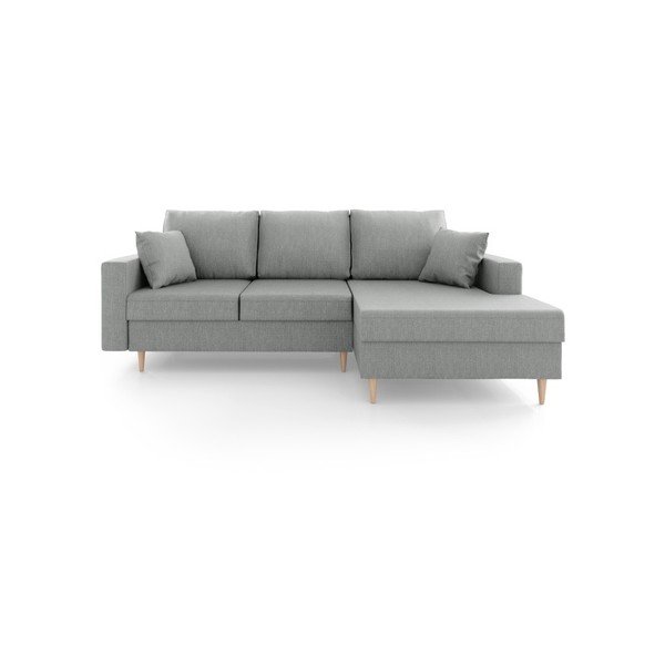 Sivi kauč na razvlačenje s prostorom za odlaganje Mazzini Sofas Aubrieta, desni kut-image-3