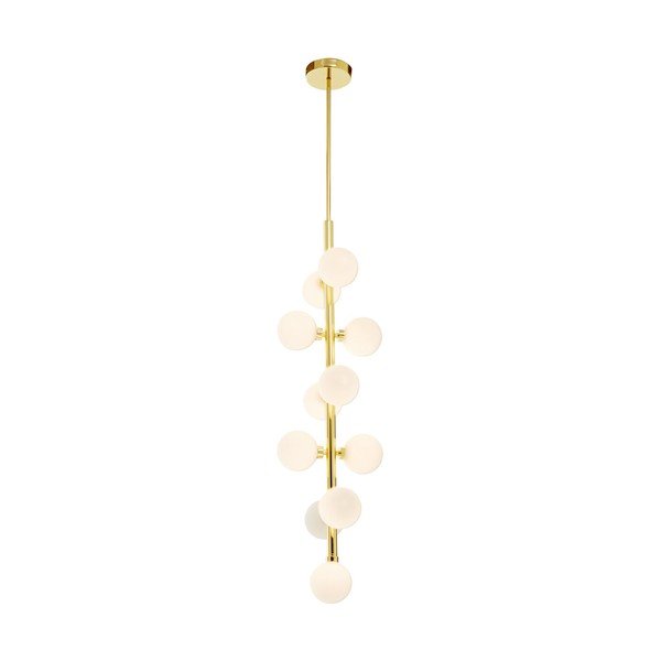 Bijela/u zlatnoj boji metalna viseća svjetiljka sa staklenim sjenilom ø 27 cm Trieste – Premier Housewares-image-2
