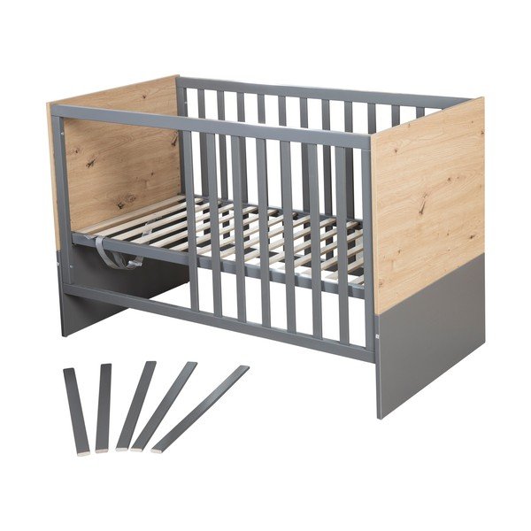 Sivi/u prirodnoj boji dječji krevet 60x120 cm Anna – Roba-image-2