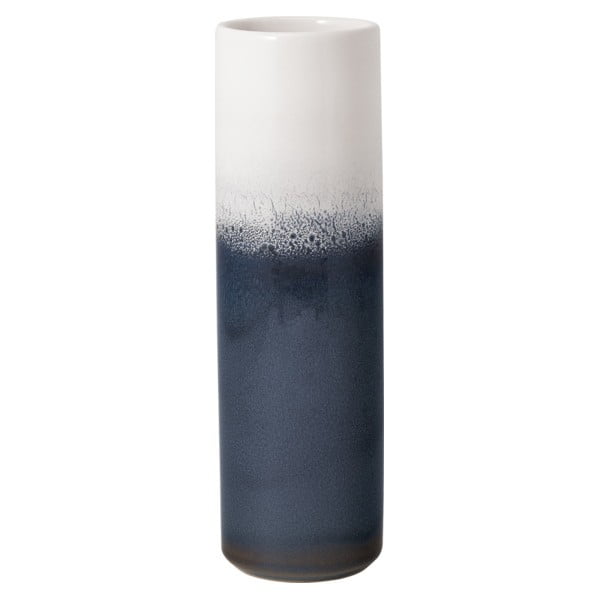 Plavo-bijela vaza od kamenine Villeroy & Boch Like Lave, visina 25 cm