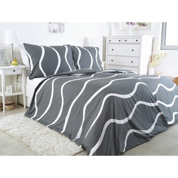 Siva posteljina za krevet za jednu osobu od krepa 140x200 cm Top Class – B.E.S.-image-1