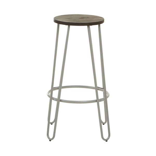 Siva/u tamnoj prirodnoj boji barska stolica od čvrstog brijesta (visine sjedala 75 cm) District – Premier Housewares-image-2