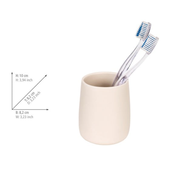 Krem keramička čaša za četkice za zube Margo – Allstar-image-1