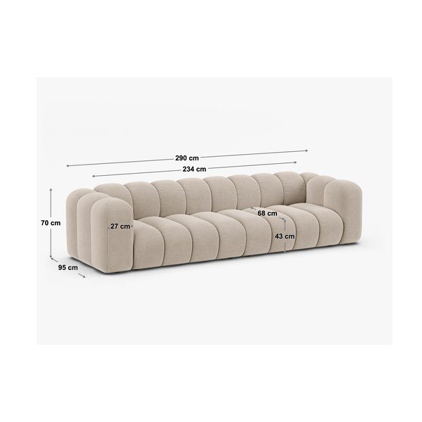Zelena sofa od šenila 290 cm Lupine – Micadoni -image-4