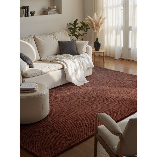 Ciglasti ručno rađen vunen tepih 160x230 cm Calmio – Hanse Home-image-1