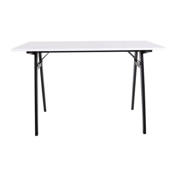 Bijeli stol s crnim nogama House Nordic Vojens Desk, dužina 120 cm