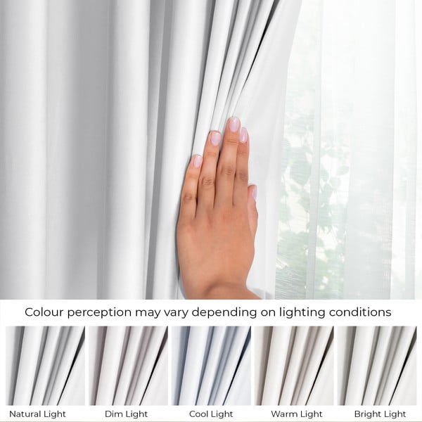 Bijela zavjesa za djelomično zamračenje od samta 140x270 cm Eyelets – Restilo-image-4