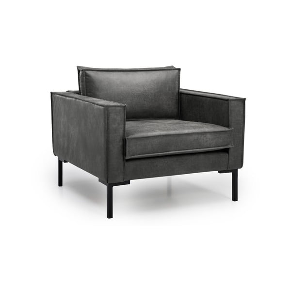 Tamno siva fotelja od imitacije kože Scandic Rate