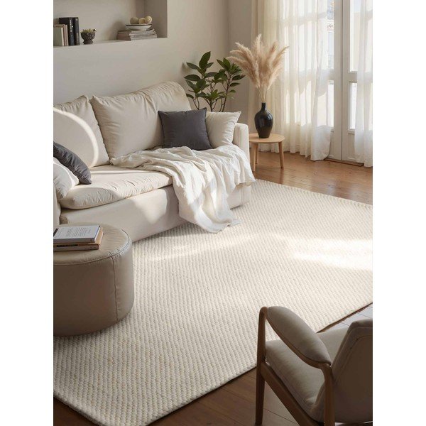 Krem ručno rađen vunen tepih 200x290 cm Lyon Beans – Elle Decoration-image-1