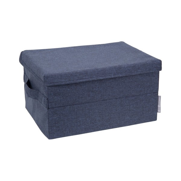 Plava tekstilna kutija za pohranu s poklopcem 35x26x19 cm Soft Storage – Bigso