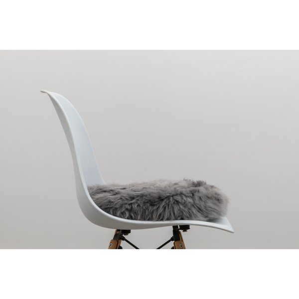 Sivi jastuk od ovčje kože Native Natural Round, ⌀ 40 cm-image-3