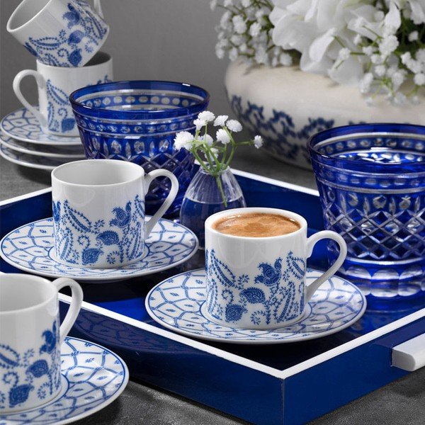 Set od 6 porculanskih šalica s tanjurićem Kutahya Ornament, 50 ml-image-1