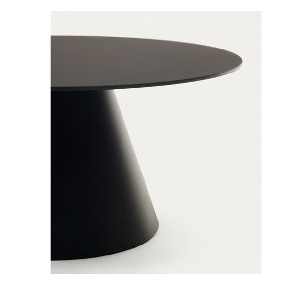 Crni okrugli stolić za kavu sa staklenom pločom stola ø 80 cm Wilshire – Kave Home-image-2