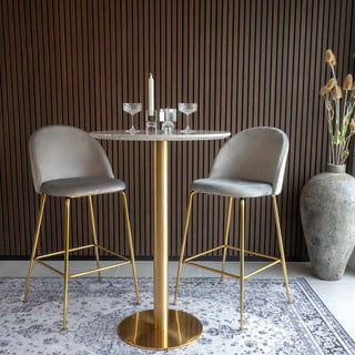 Okrugli barski stol s pločom stola u mramornom dekoru ø 70 cm Bolzano – House Nordic