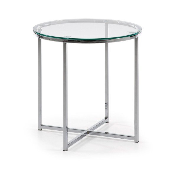 Okrugao pomoćni stol sa staklenom pločom stola ø 50 cm Divid – Kave Home