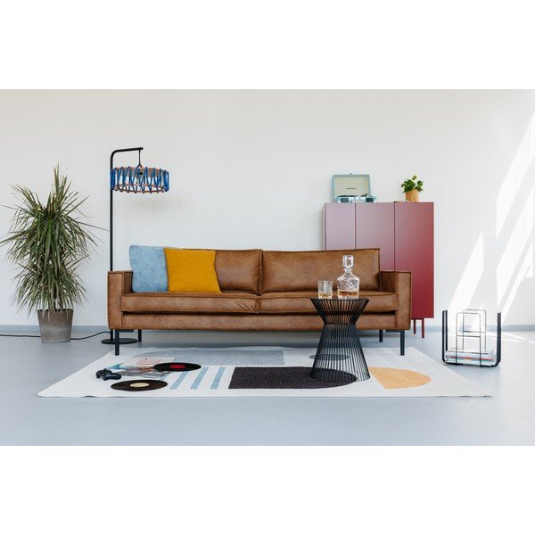 Cognac smeđa sofa od imitacije kože Scandic Rate-image-4