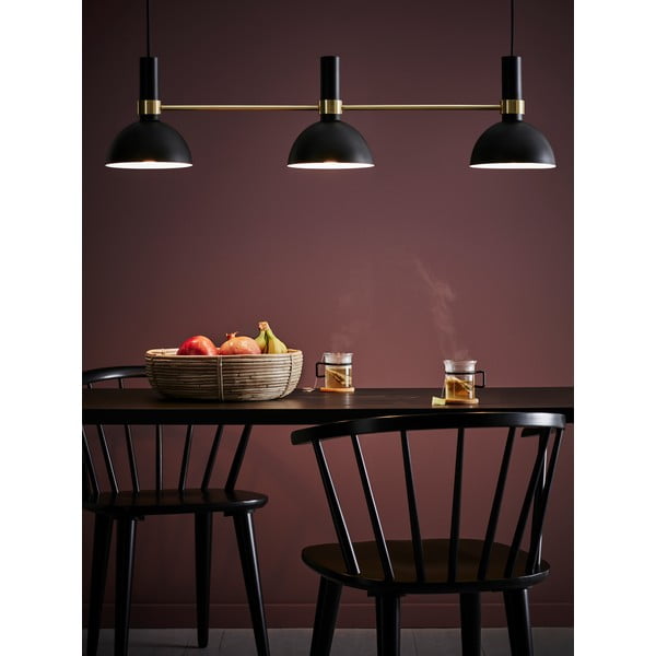 Crna trostruka stropna lampa Markslöjd Larry Black Gold-image-1