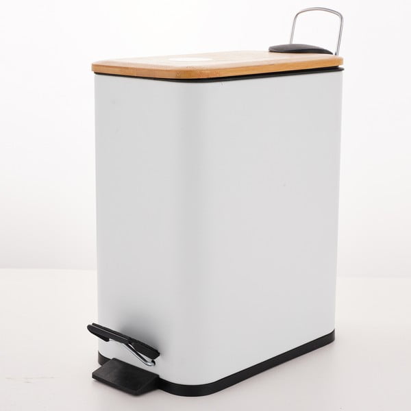 Bijela željezna kanta za smeće s pedalom 5 l   Erik – Spirella-image-4