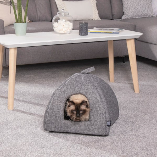 Sivi šator za životinje za mačke 40x40 cm – Love Story-image-1