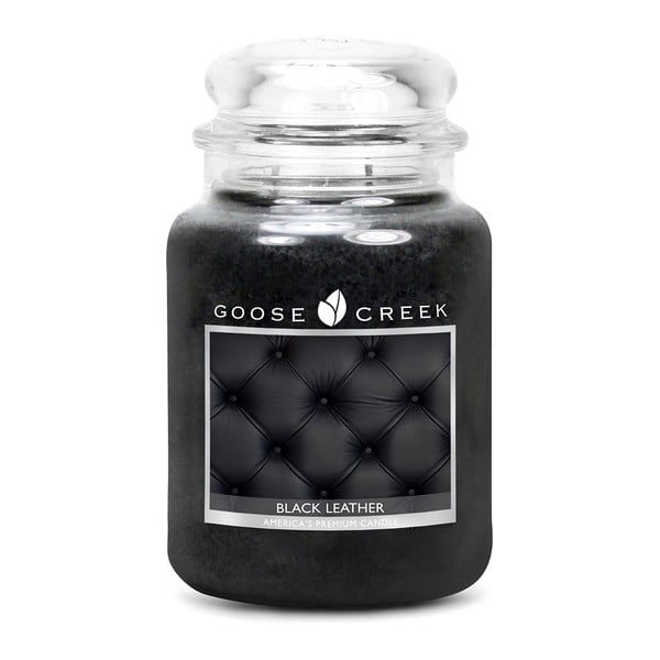 Mirisna svijeća u staklenoj posudi Goose Creek Black Leather, 150 sati gorenja