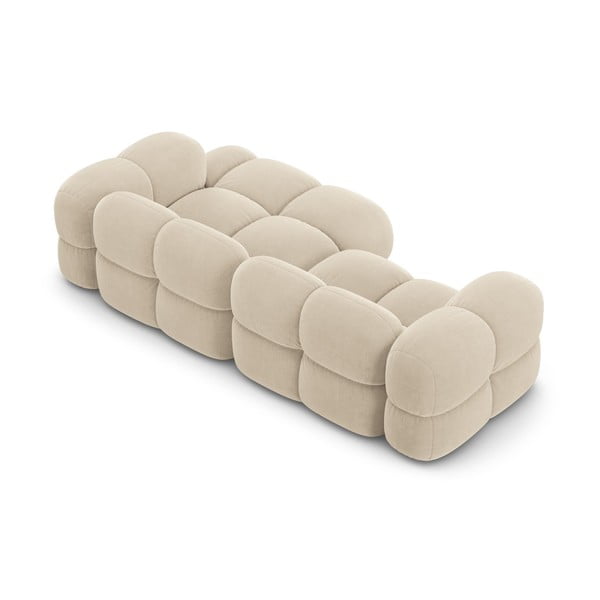 Bež baršunasti kutna garnitura (s desnim kutom/s ležaljkom) Loretto – Cosmopolitan Design-image-4