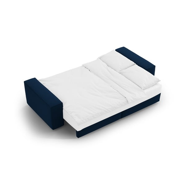 Tamno plava baršunasti sklopiva/s prostorom za odlaganje sofa 247 cm Jodie – Micadoni -image-4