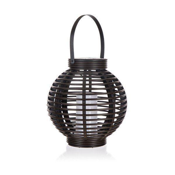 Crna vanjska solarna LED lampa (visina 23 cm) Ball - Happy Green