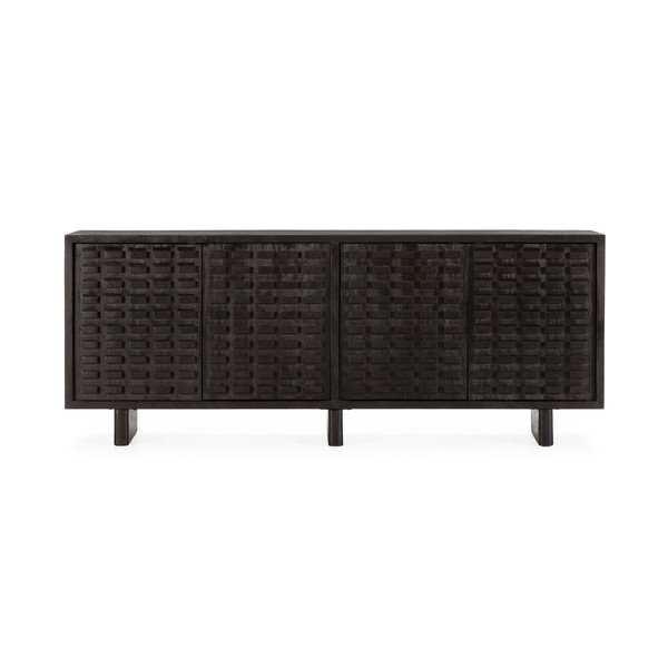 Crna komoda od masivnog manga 200x80x40 cm Inaya – MOME